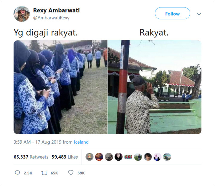 Viral Potret PNS Main HP Saat Upacara, Begini Luapan Emosi Warganet