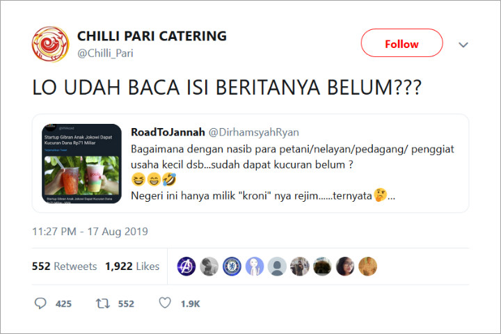 Kucuran Dana Untuk Startup Gibran Jadi Sorotan, Putra Jokowi Kompak \'Ngegas\'