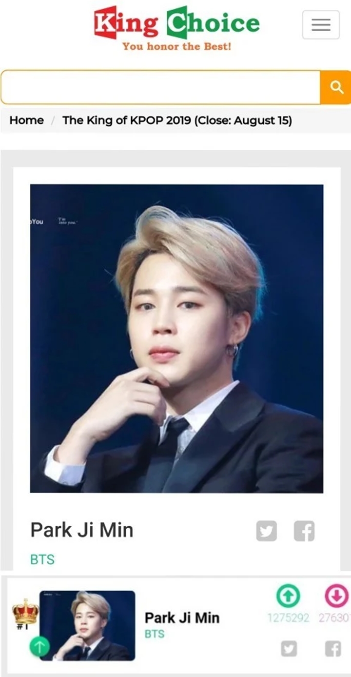 Jimin BTS Dinobatkan Sebagai King of K-Pop 2019