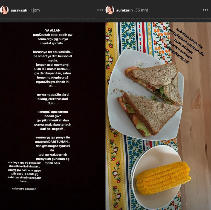 Aura Kasih Curhat dan Pamer Sarapan dari Suami
