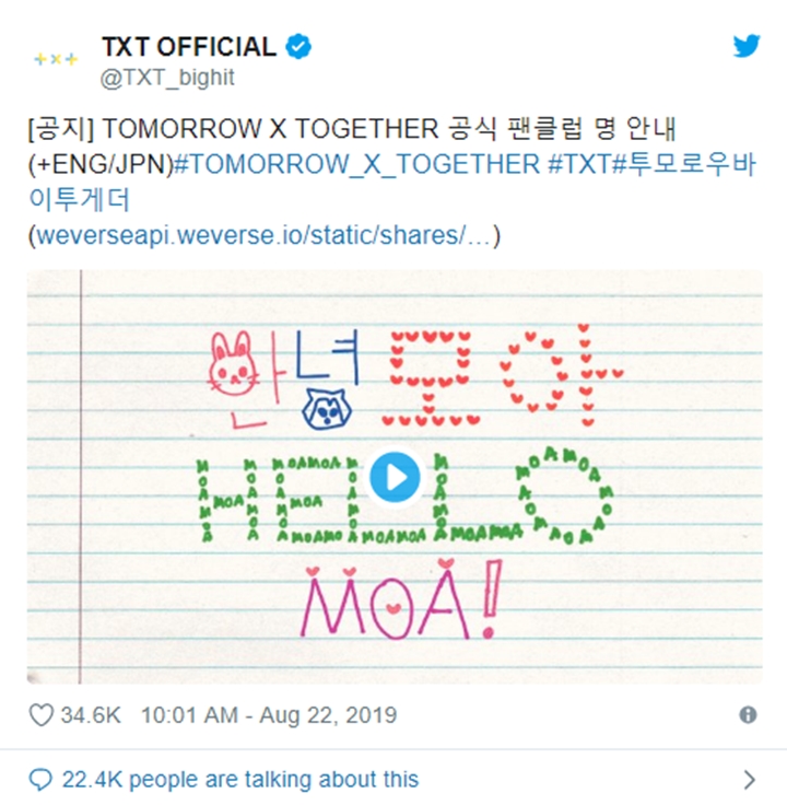 TXT Umumkan Nama Fanclub Resmi