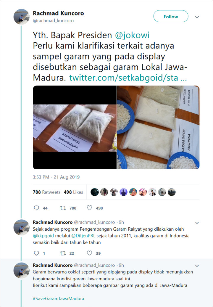 Gegara Sampel Display, Petambak Ramai Protes ke Jokowi Lewat Tagar #SaveGaramJawaMadura