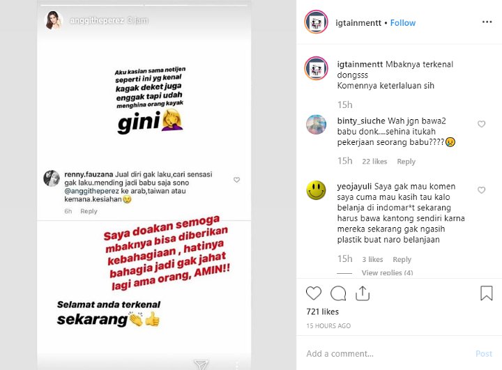 Dicibir Settingan, Adik Julia Perez Tanggapi Komentar Pedas Dari Netizen