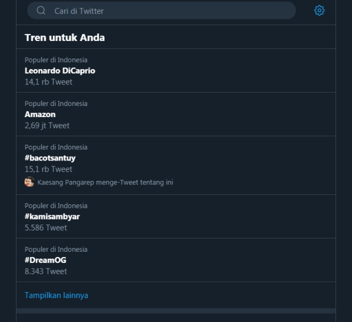 <i>Trending</i> Leonardo DiCaprio Tewas