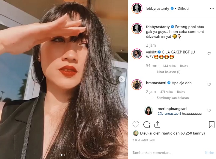 Komentar Verrell Bramasta di Unggahan Instagram Febby Rastanty