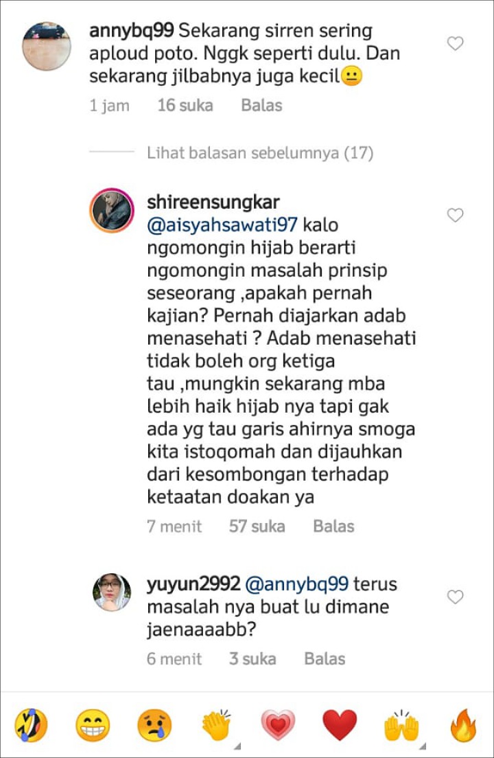 Shireen Sungkar Balas Komentar Netizen