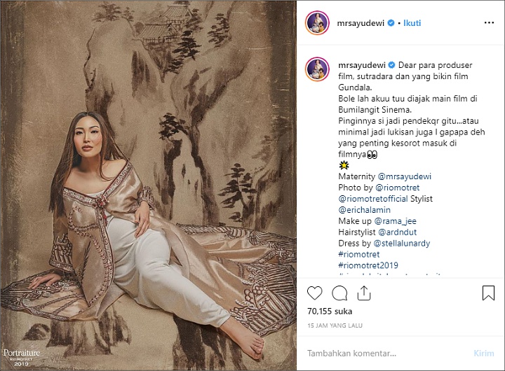 Ayu Dewi Ngebet Ingin Jadi Pendekar di Sinema Bumilangit