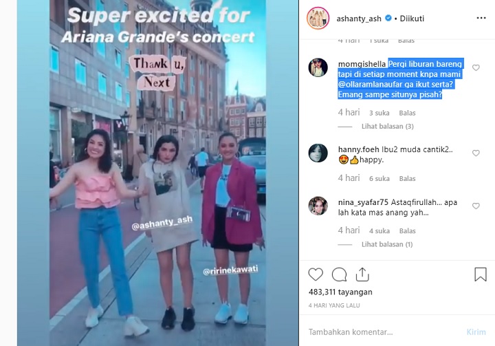 Komentar Netter Soal Liburan Ashanty dan Olla Ramlan di Paris