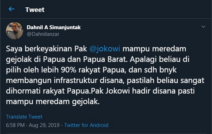 Jubir Prabowo Sarankan Jokowi Datang Ke Papua Agar Kerusuhan Redam