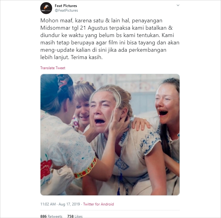 \'Midsommar\' Akhirnya Lulus Sensor dan Siap Rilis September di Indonesia, LSF Labeli 21 Tahun Ke Atas