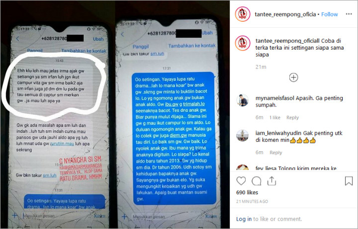Chat Ely Sugigi dan Istri Aldo