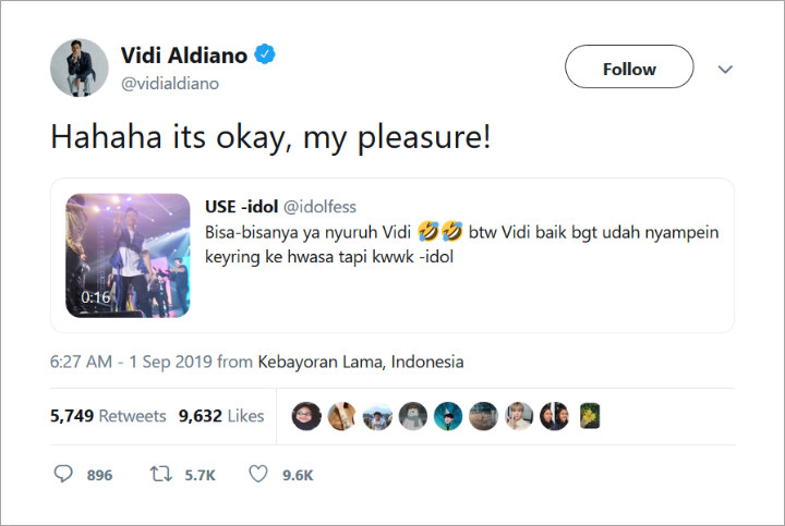 Cuitan Vidi di Twitter