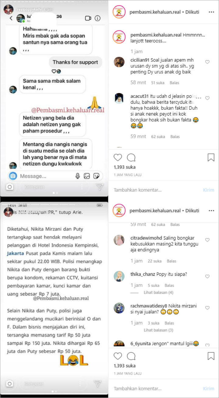 InstaStory Poppy Kelly: Dukungan Netizen dan Berita tentang Penangkapan Nikita