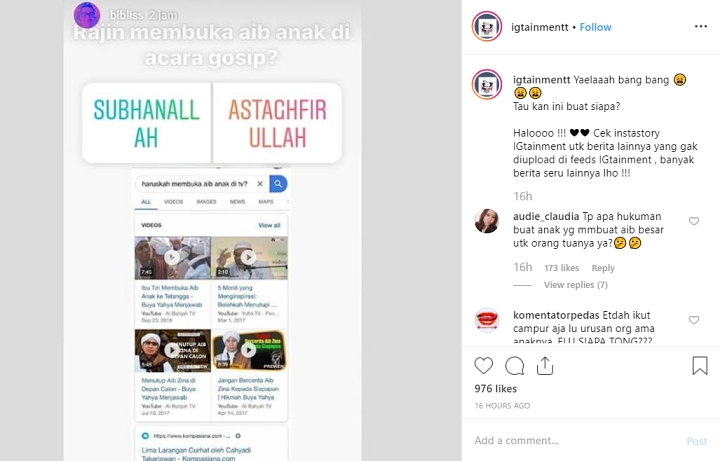 Mantan Vanessa Angel Tulis Status Soal Umbar Aib Anak Di TV, Sindir Doddy Sudrajat?