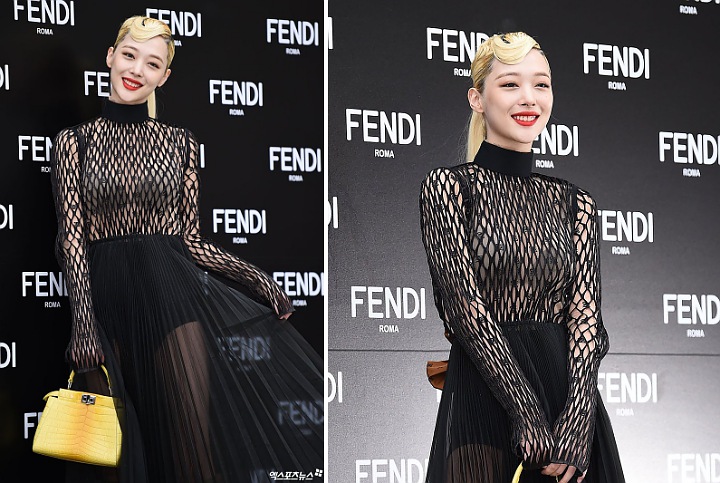 Sulli Pakai Baju Serba Transparan di Acara Fashion, Gaya Rambut \'Aneh\' Ikut Disorot
