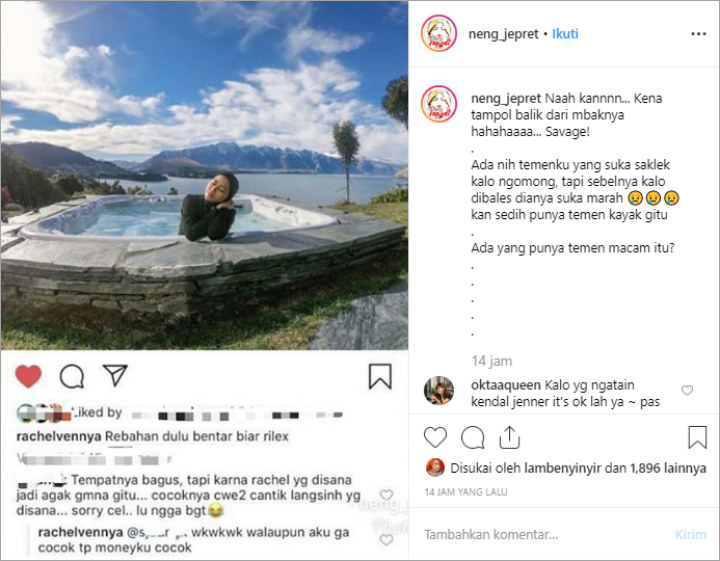 Balasan Menohok Rachel Vennya