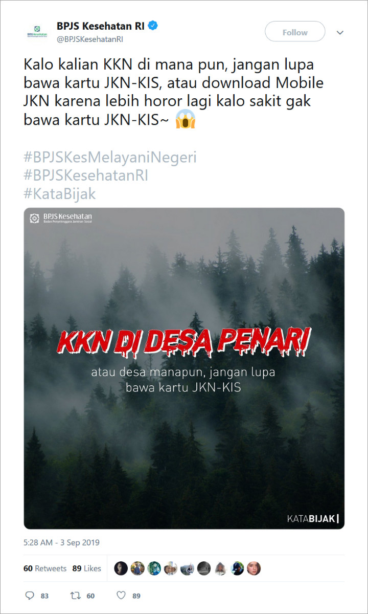 Viral KKN Desa Penari, Lembaga Negara Ternyata Ikut Bagikan Cuitan Kocak