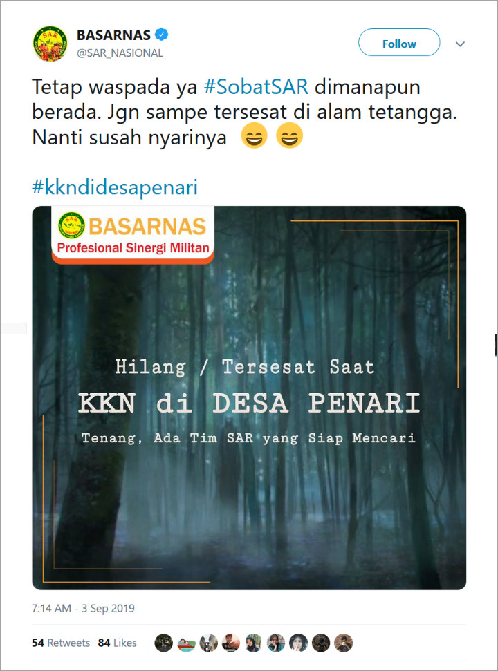 Viral KKN Desa Penari, Lembaga Negara Ternyata Ikut Bagikan Cuitan Kocak