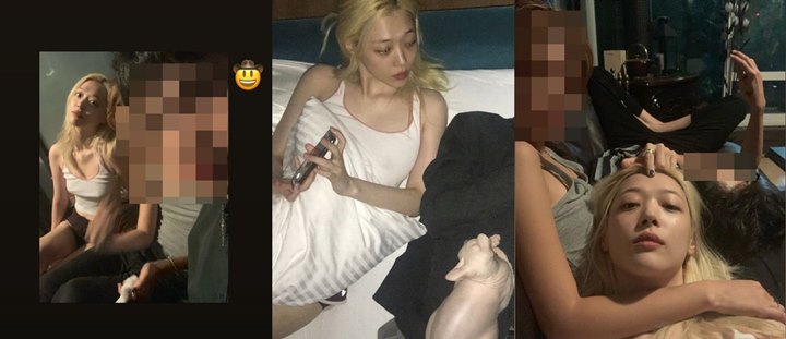 Foto-Foto Sulli di Kamar Bareng Dua Cowok Tanpa Pakai Bra Jadi Sorotan