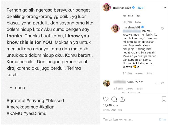 Marshanda Beri Tanggapan Kalem Saat Seorang Netter Yang Pernah Julid Minta Maaf