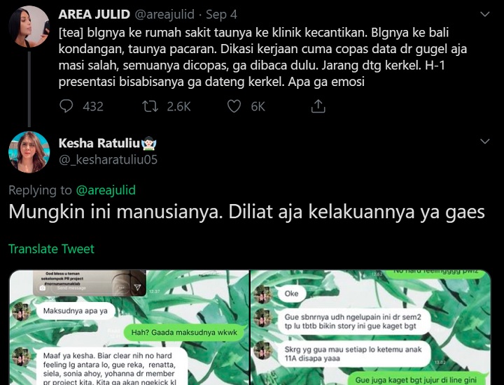 Balasan Kesha Ratuliu