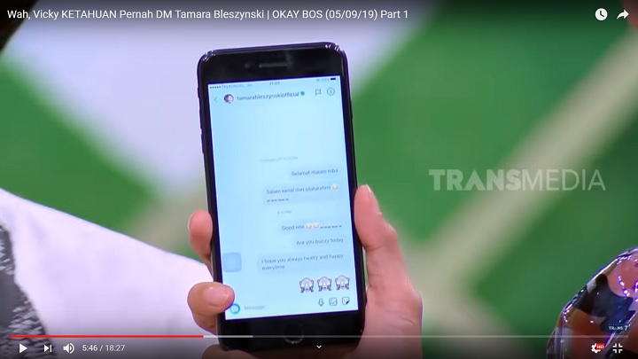 DM Vicy Prasetyo pada Tamara Bleszynski