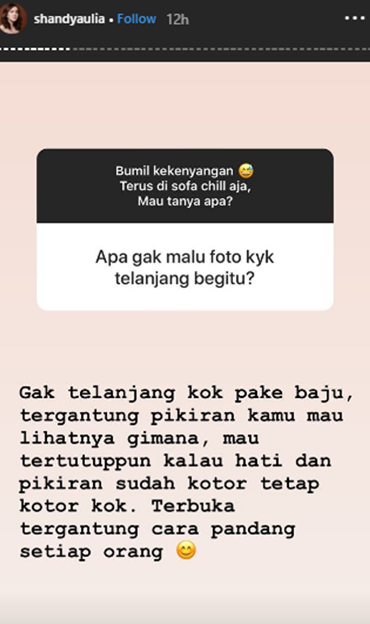 Tanggapan Santai Shandy Aulia Soal Foto Kehamilan Seksi Dikira Telanjang