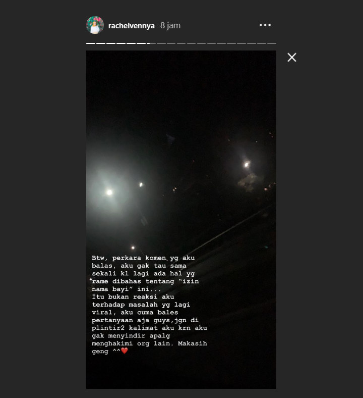 Rachel Vennya Tegaskan Tak Berniat Sindir Franda Soal Nama Anak Rahasia Sang Suami Ikut Dibongkar