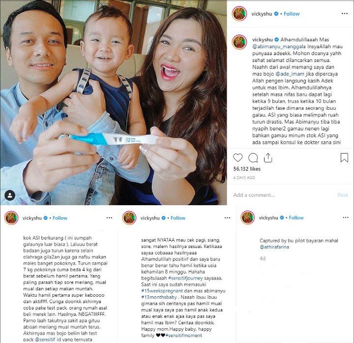 Vicky Shu Hamil Anak Kedua
