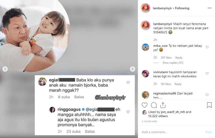 Komentar Ringgo Soal Nama Anak