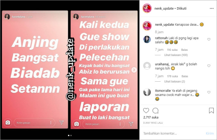 InstaStory Lucinta Luna Ngaku Dilecehkan