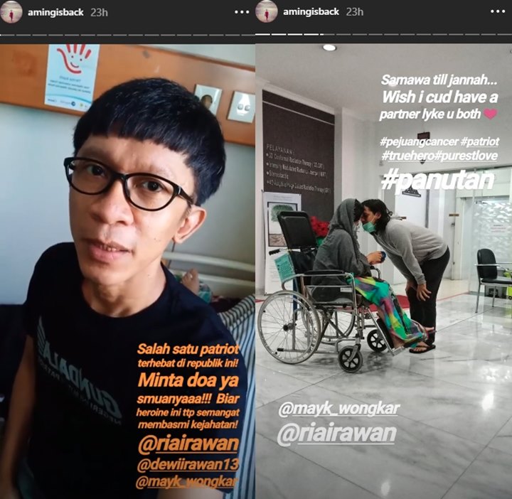 Aming Jenguk Ria Irawan serta Momen Mesra Ria dengan Suami