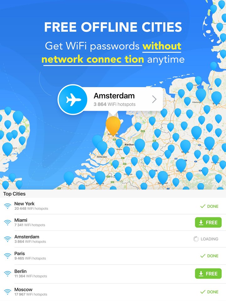 Mau Tetap Update di Luar Negeri? Download Aja WiFi Map - Free Passwords & Hotspots