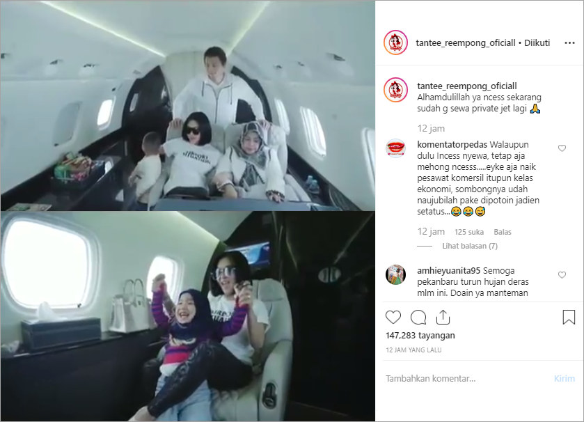 Syahrini Naik Jet Pribadi
