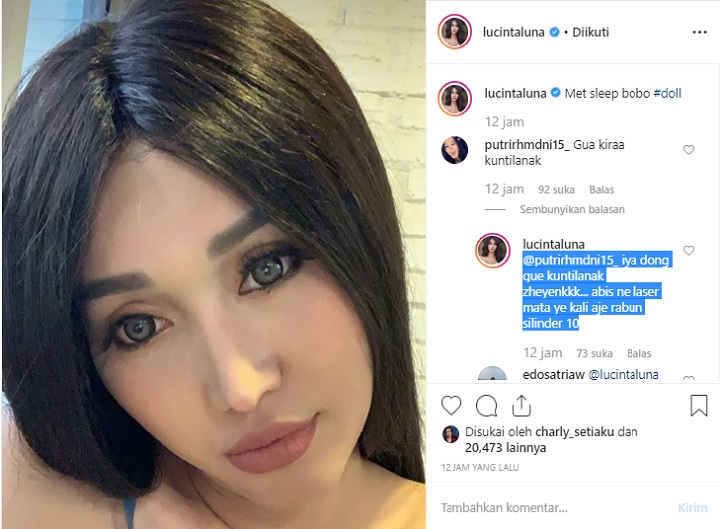 Lucinta Luna Disebut kuntilanak
