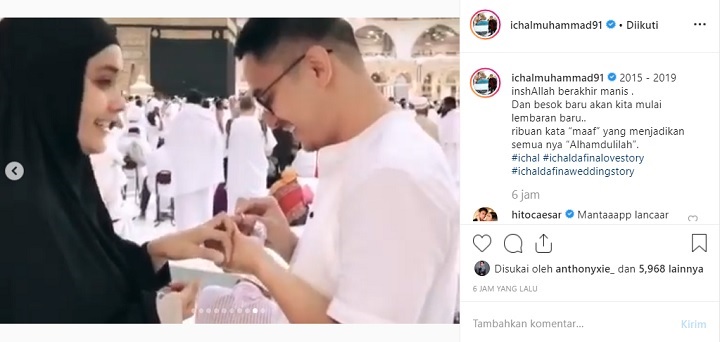 Momen Romantis Ichal melamar Dafina