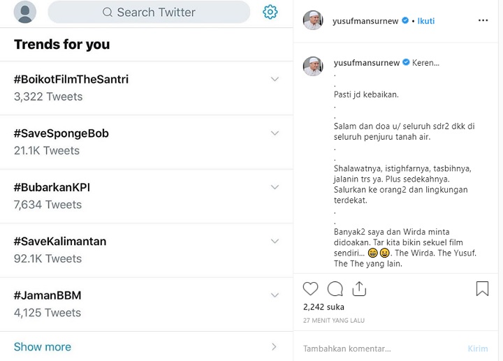 Postingan Yusuf Mansur