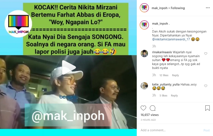 Bikin Ngakak, Nikita Mirzani Akui Berani Songong Saat Sapa Farhat Abbas Di Paris