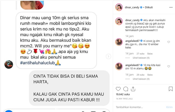 DInar dilamar nikah