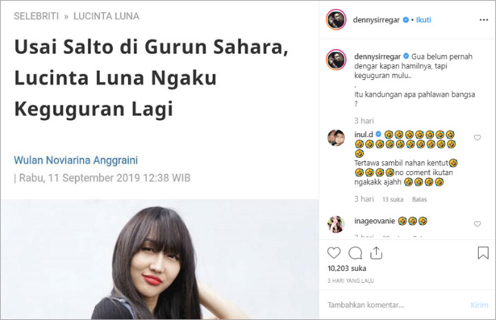 Reaksi Inul Tertawakan Lucinta Luna Keguguran