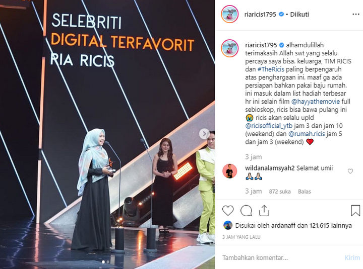 Ria Ricis Jadi Seleb Digital Terfavorit