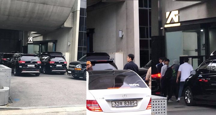 Beredar Foto Artis-Artis YG Masuk Gedung Agensi Bersamaan Picu Beragam Spekulasi