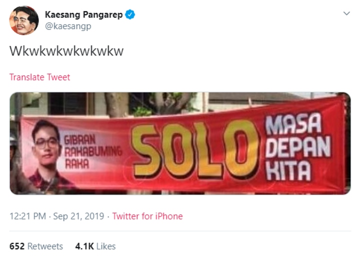 Viral Spanduk Kampanye Gibran Cawalkot Solo, Begini Respons Kaesang