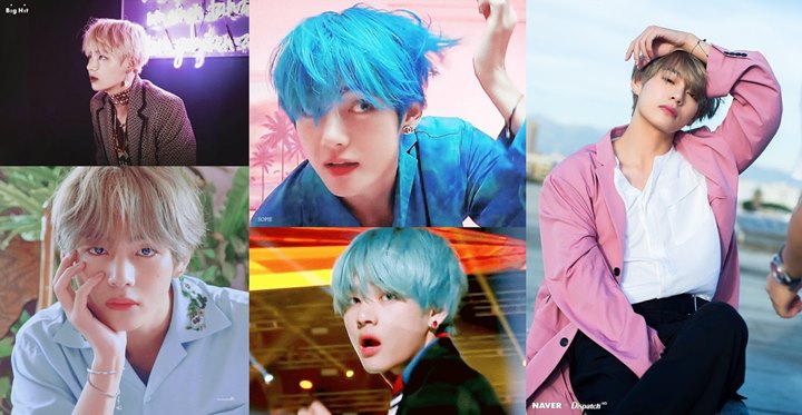 V BTS Rambut Berwarna