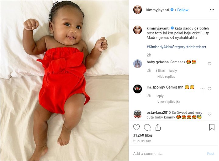 Bikin Gemas, Kimmy Jayanti Unggah Foto Sang Buah Hati Saat Kenakan Baju Seksi
