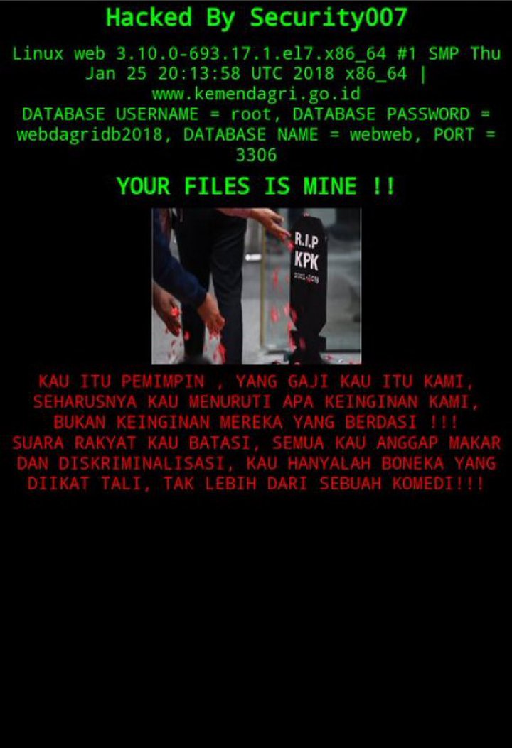 Situs Kemendagri Dibajak