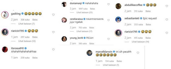 Komentar Unggahan Anya Gerladine dari Seleb