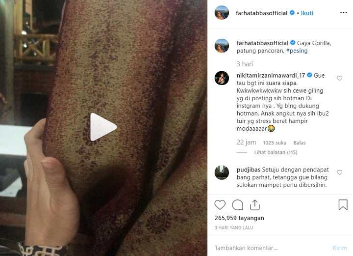 Komentar Nikita Mirzani