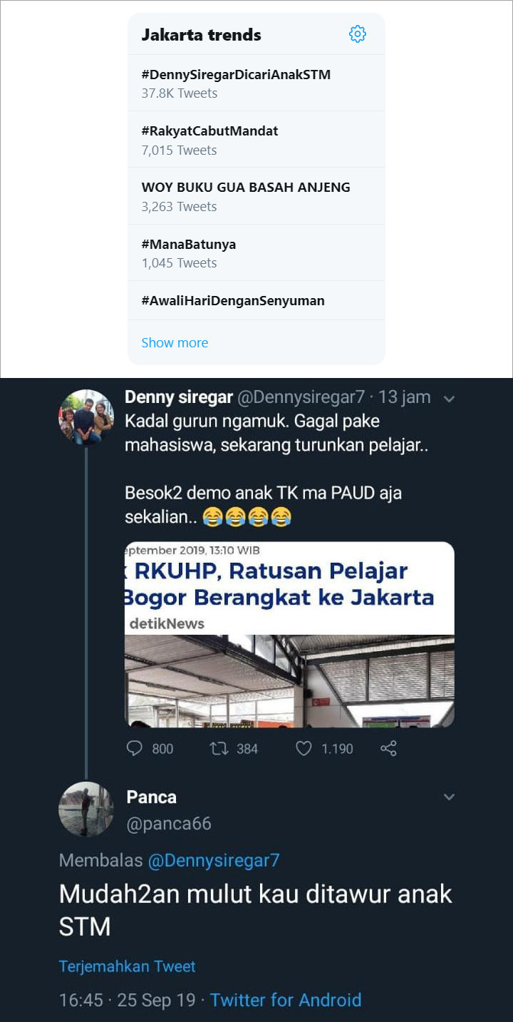 Kicauan Denny Siregar