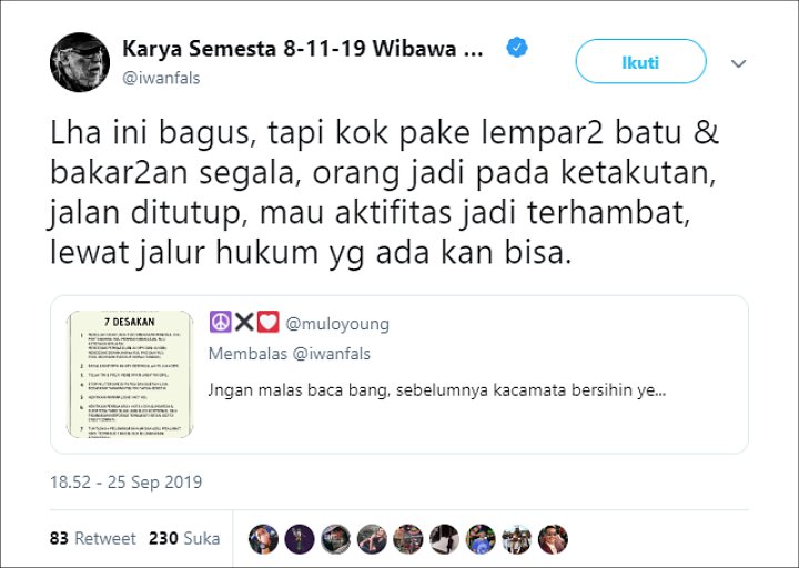 Iwan Fals tanggapi aksi demo